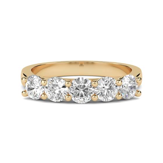 SDMT05126 5 Stone Round Diamond Half Eternity Ring