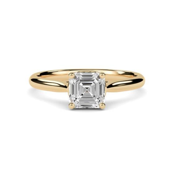 Heart Crossver Asscher Diamond Engagement Ring