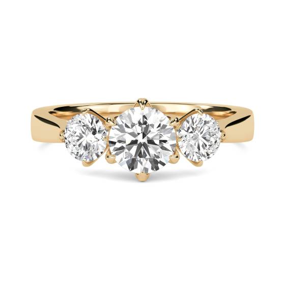 Elegant Round Diamond Trilogy Ring