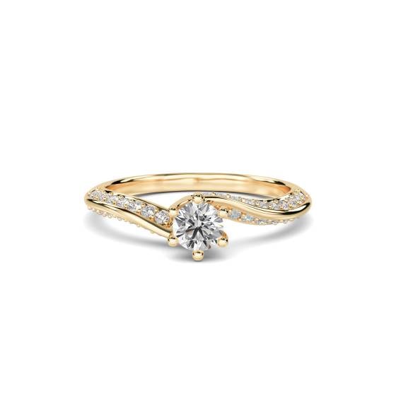 Round Diamond Shoulder Set Engagement Ring