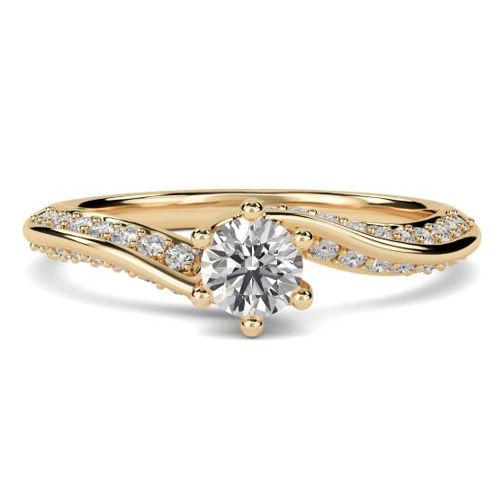 Round Diamond Shoulder Set Engagement Ring