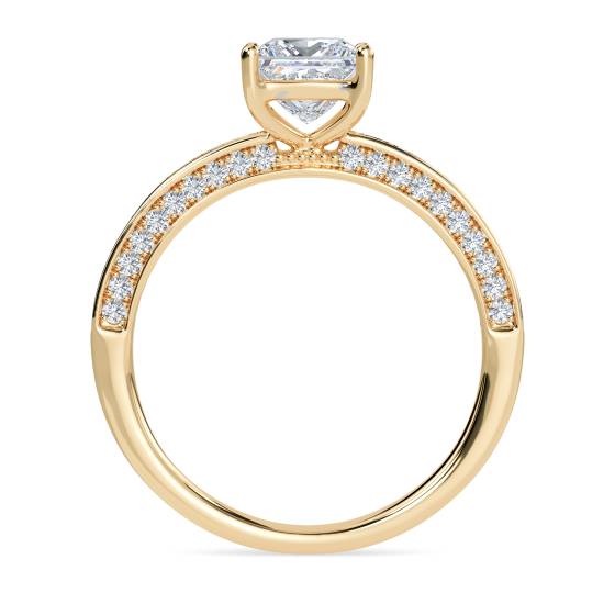 Unique Princess and Round Diamond Engagement Ring