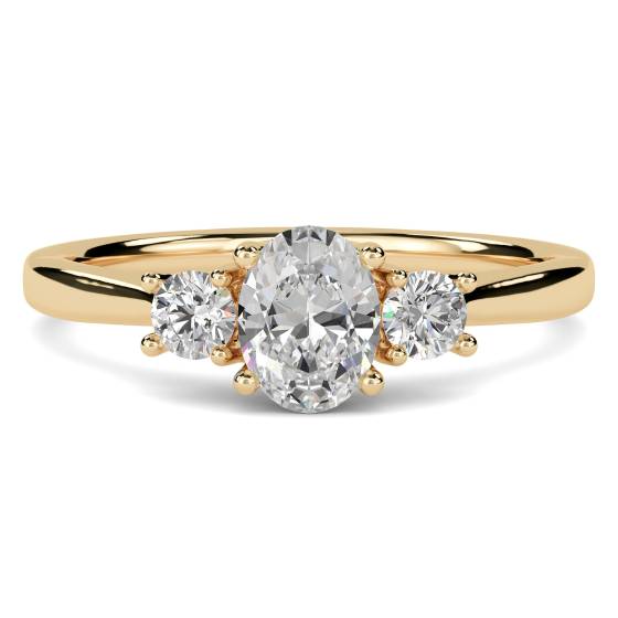 Oval and Round Diamond Trilogy Ring