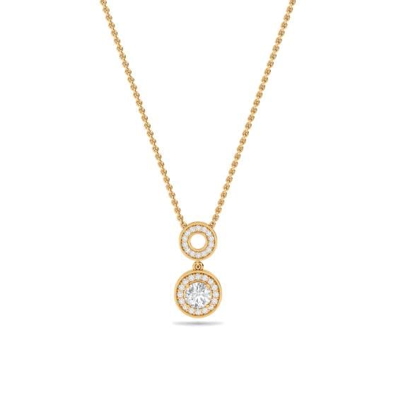 Round Diamond Single Halo Pendant