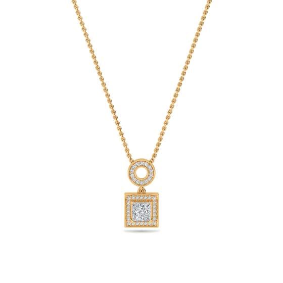Princess Diamond Single Halo Pendant