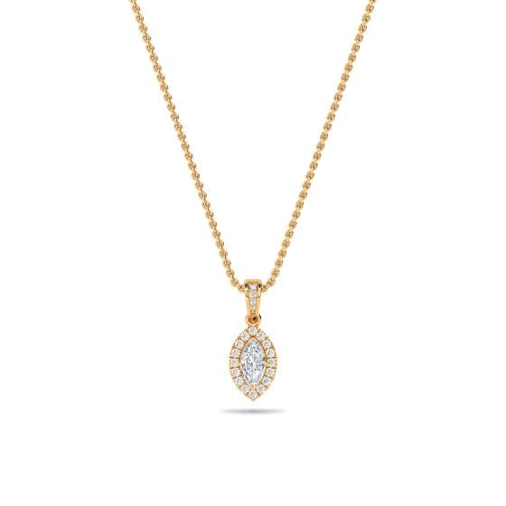 Marquise Diamond Single Halo Pendant
