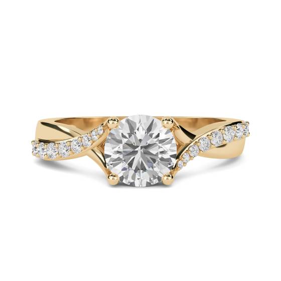 Round Diamond Shoulder Set Engagement Ring