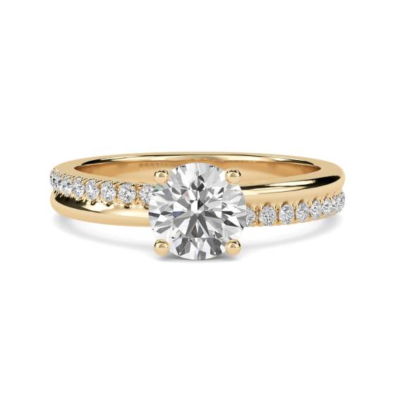 Round Diamond Shoulder Set Ring