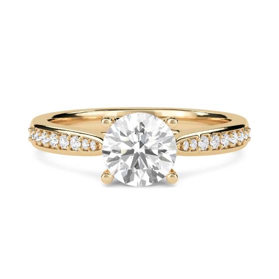 Round Diamond Shoulder Set Ring
