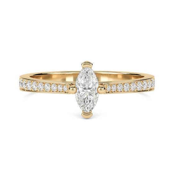 Marquise Diamond Shoulder Set Ring
