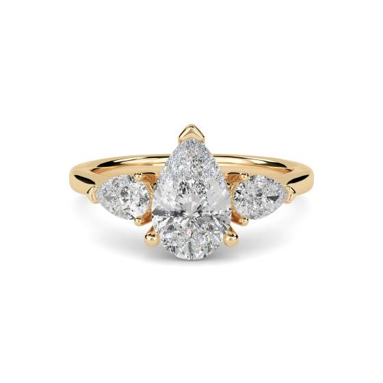 Elegant Pear Diamond Trilogy Ring