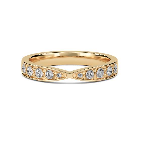 3.5mm Round Diamond Shaped Wedding Ring