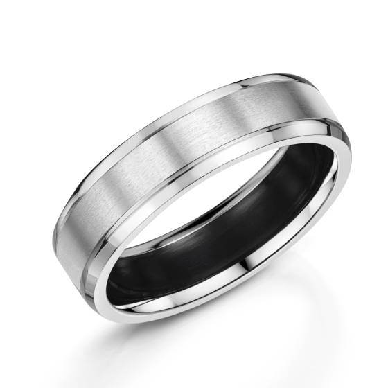 Zedd 6mm Duo Black Zirconium Wedding Band