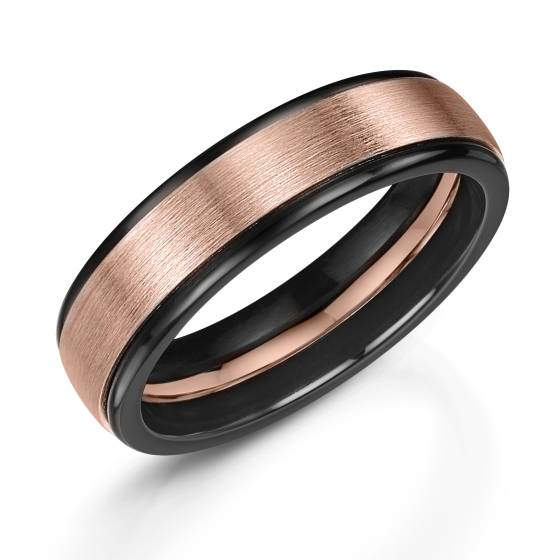 Zedd 6mm Duo Black Zirconium Wedding Band