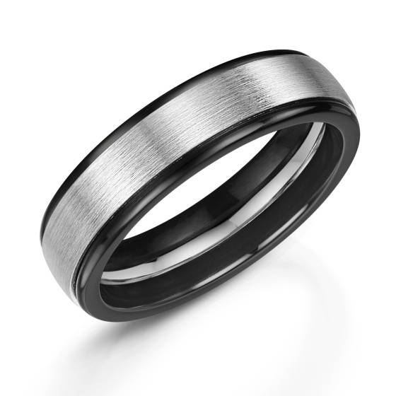 Zedd 6mm Duo Black Zirconium Wedding Band