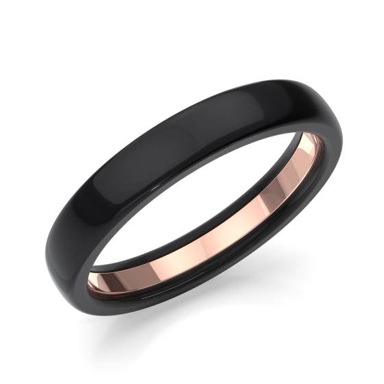 Zedd 4mm Pure Plain Black Zirconium Wedding Band
