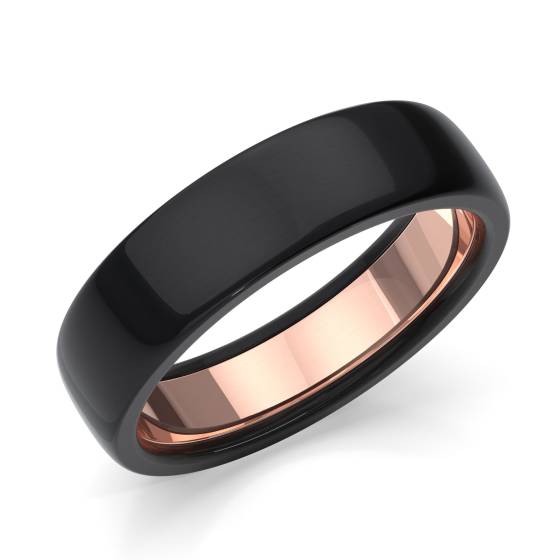 Zedd 6mm Pure Plain Black Zirconium Wedding Band