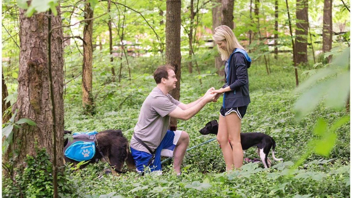 7 Adorable Engagement Photos with Dogs that will melt your heart