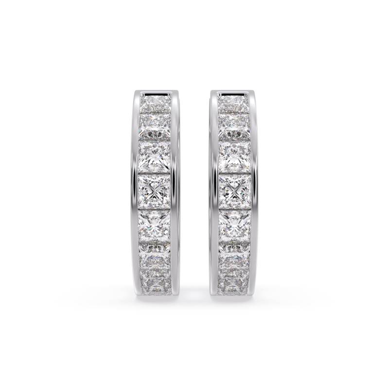 1.00ct Princess Cut Diamond Hoop Earrings