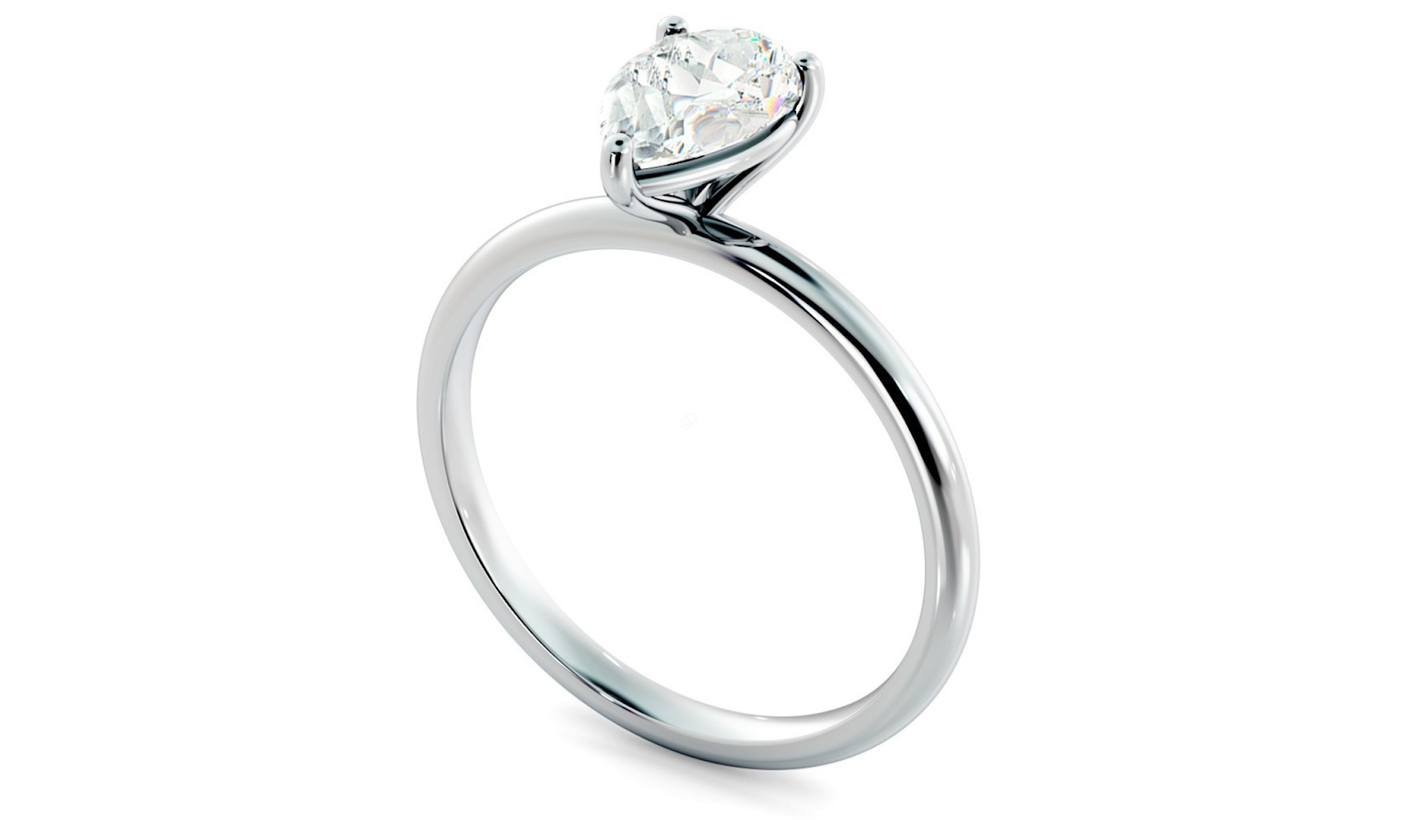 Modern Pear Cut Solitaire Diamond Ring
