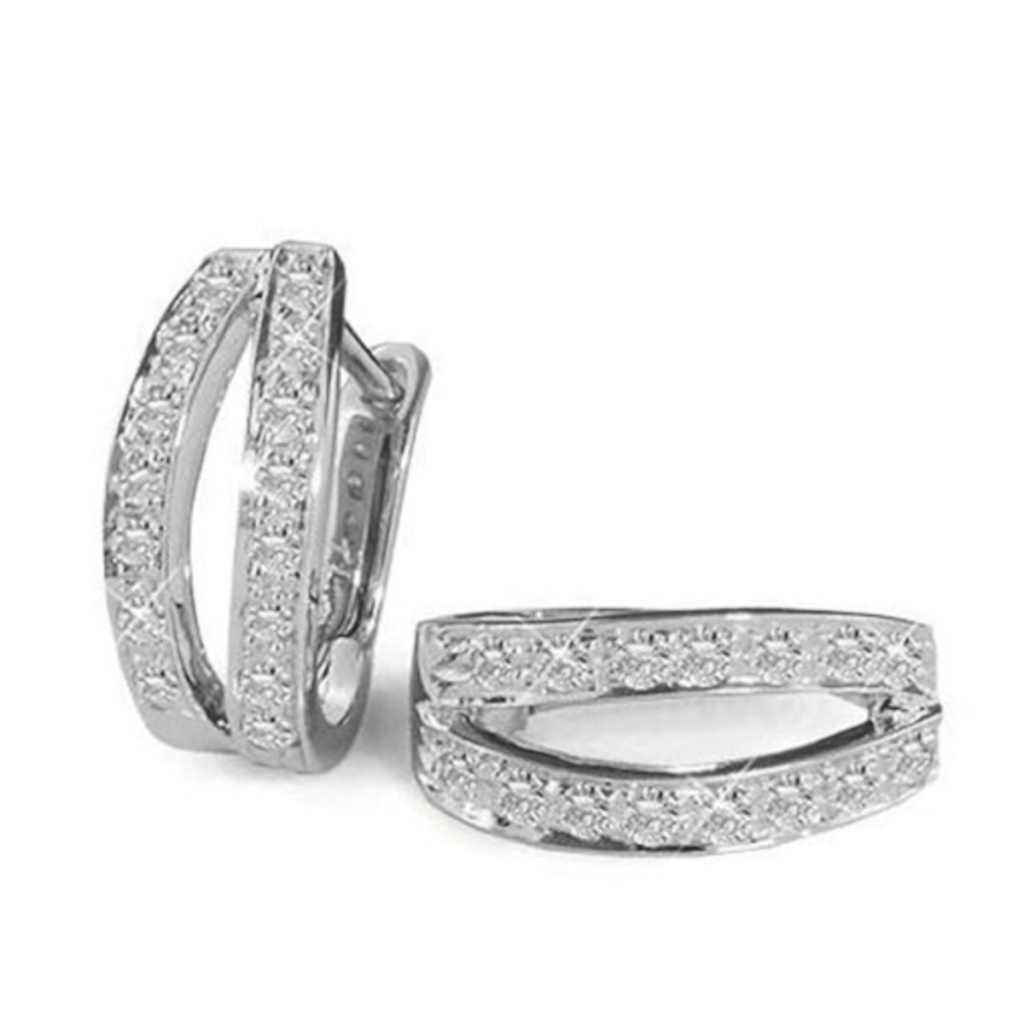 Round Diamond Hoop Earrings