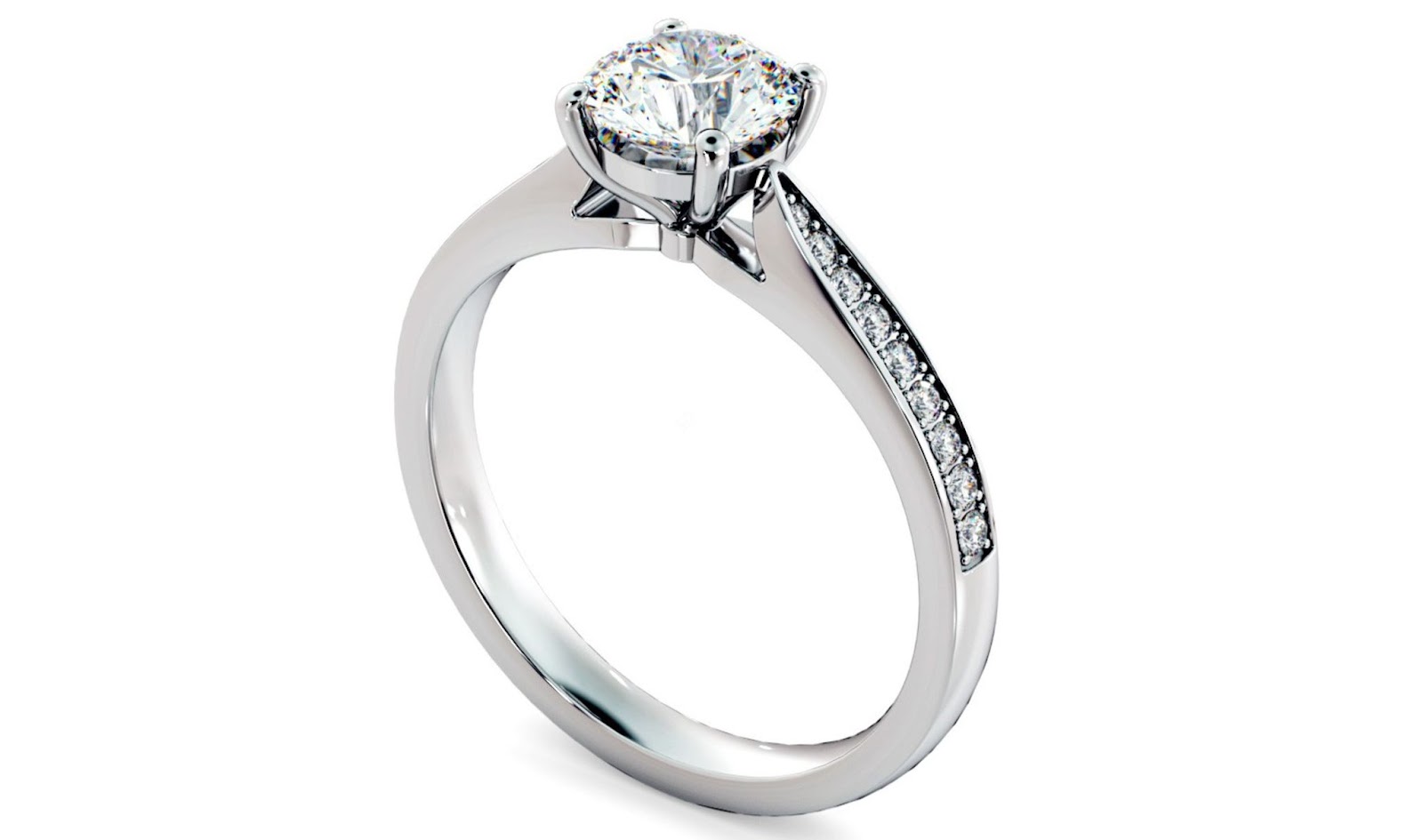 Round Shoulder Diamond Ring