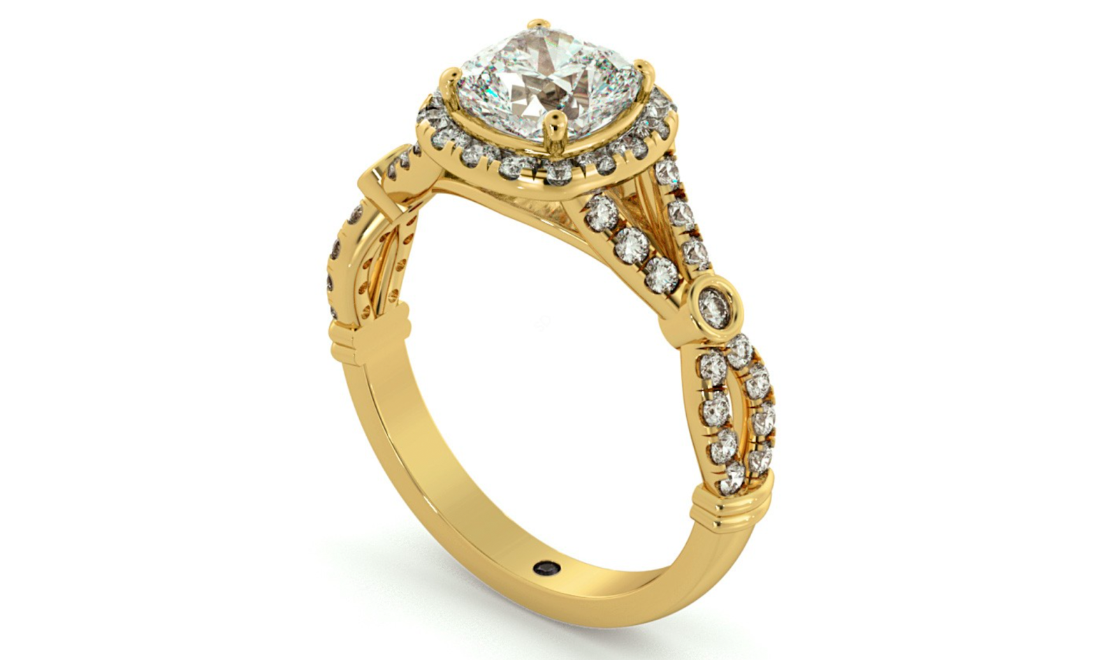 Designer Cushion cut Halo Diamond Ring