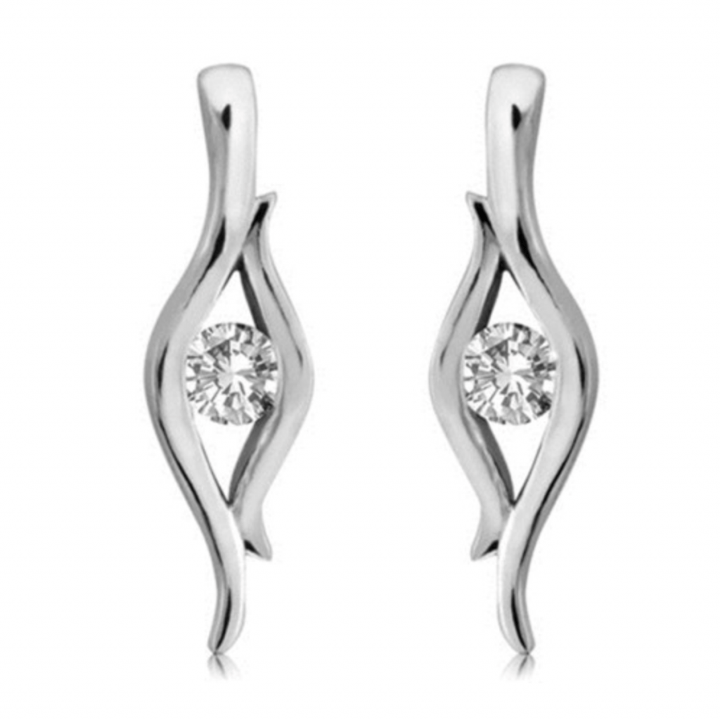 Wave Round Diamond Designer Earrings