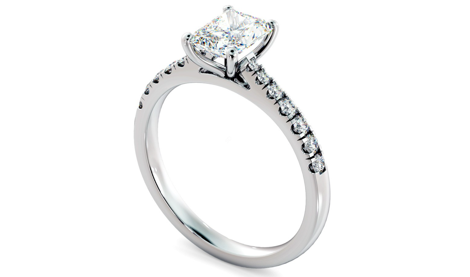 Radiant Shoulder Diamond Ring