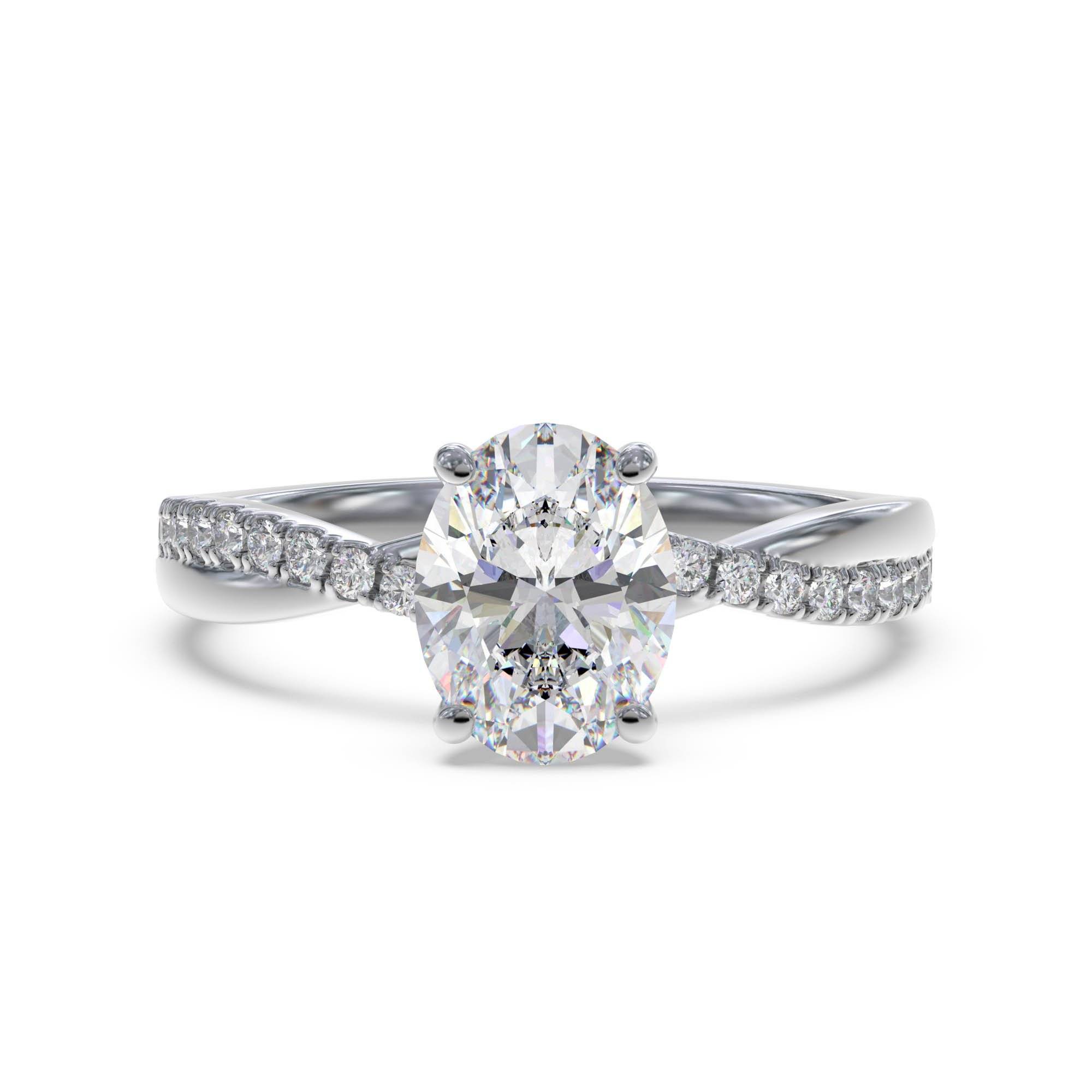 Infinity Oval and Round Diamond Engagement Ring