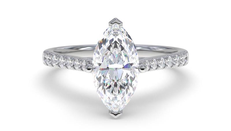 Marquise Diamond Shoulder Set Ring