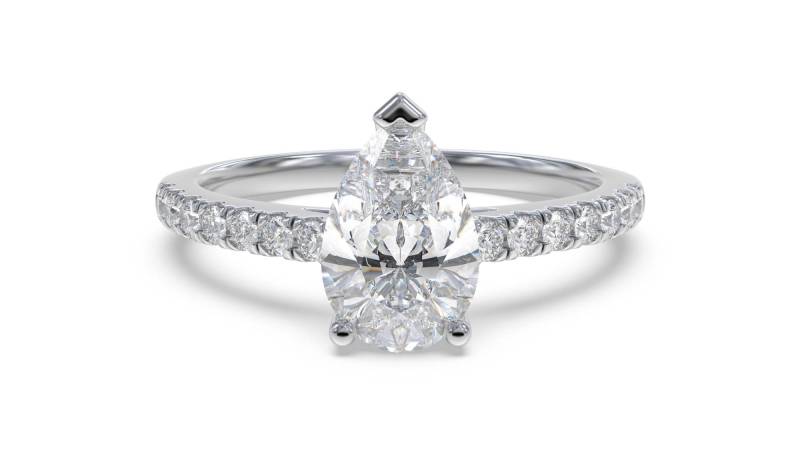 Pear Diamond Shoulder Set Ring