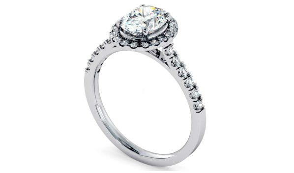 Oval cut Halo Diamond Ring