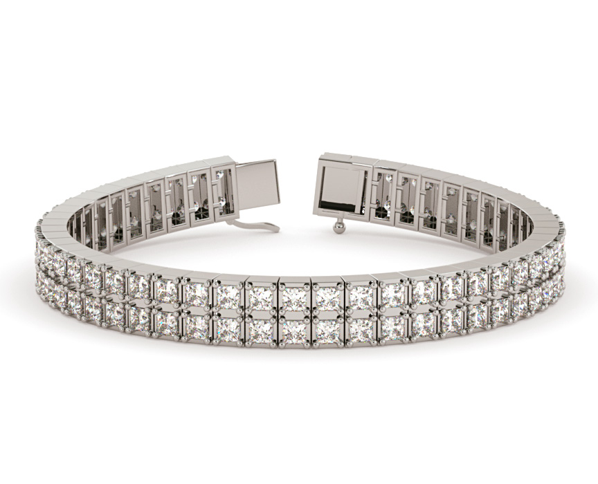 Steffi Princess Double Row Diamond Bracelet