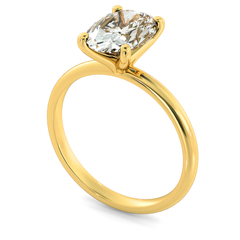 Yellow Gold Oval Solitaire Ring