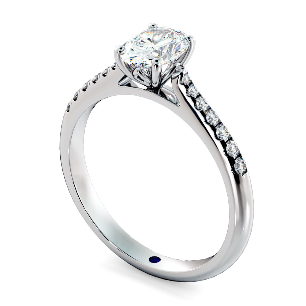 Oval Shoulder Diamond Ring